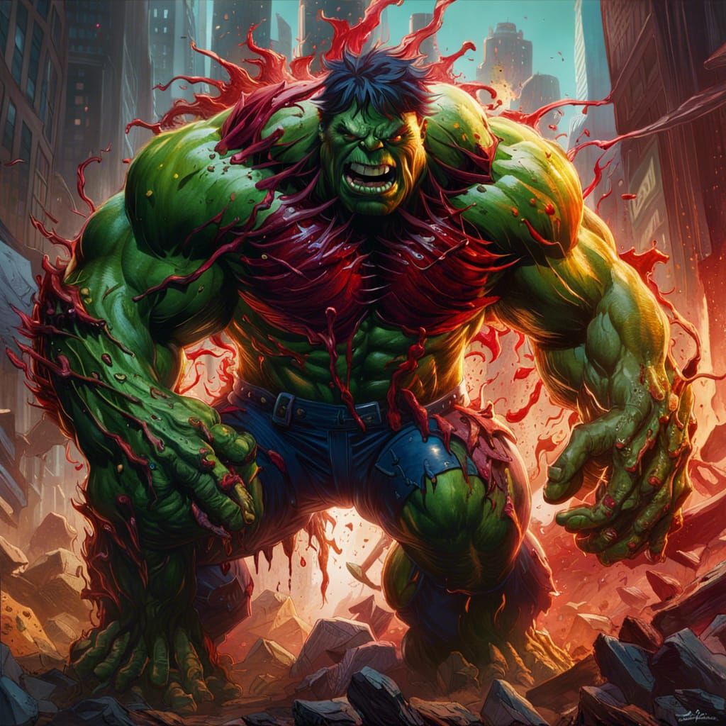 Detailed Carnage Hulk Digital Illustration in 8K