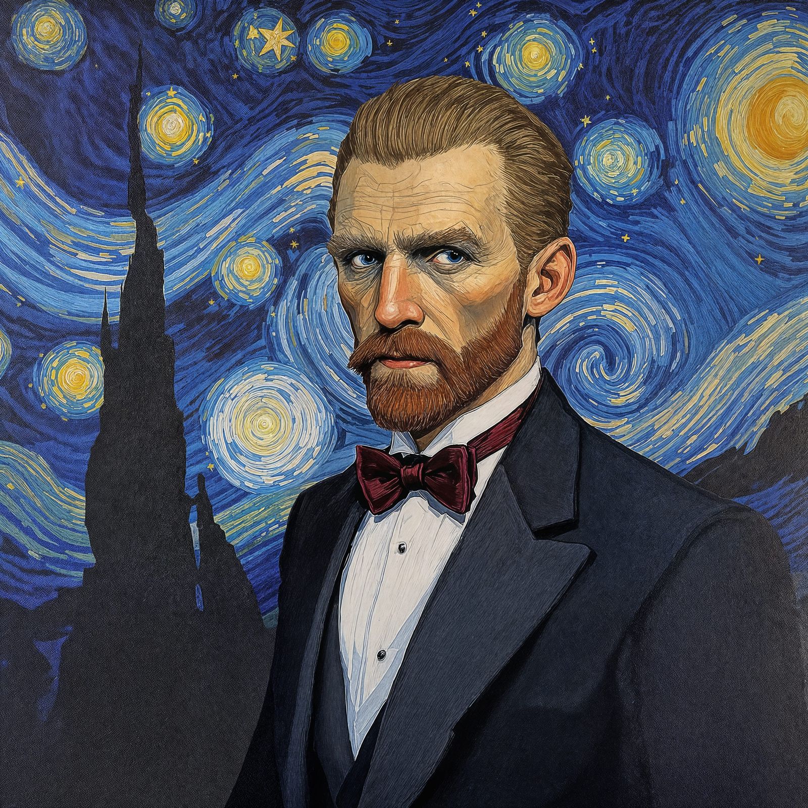 Vincent Van Gogh in Elegant Tuxedo Attire