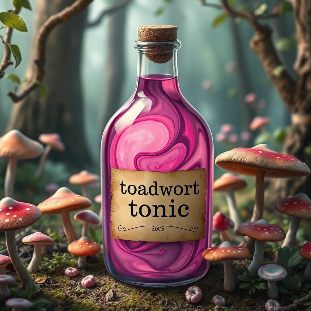 Mystical Toad Bottle in Enchanted Forest