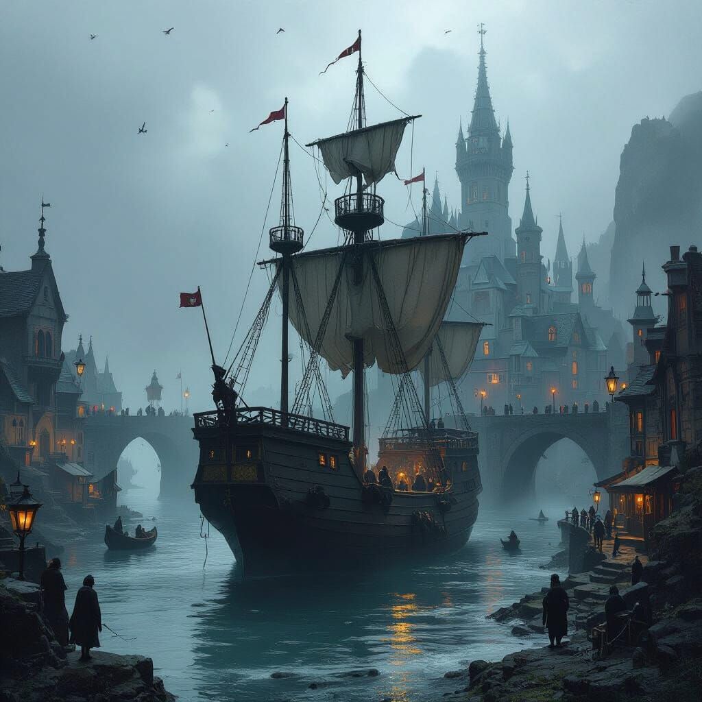 Dark Fantasy Coastal Nation of Sailors and Smugglers