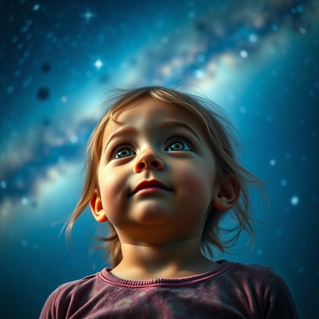 Little Girl and the Glowing Milky Way