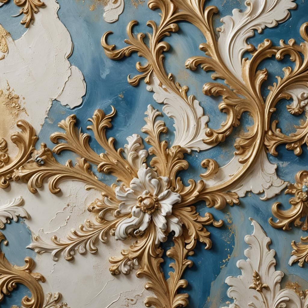 Venetian Plaster Stucco Wall in Baroque Style