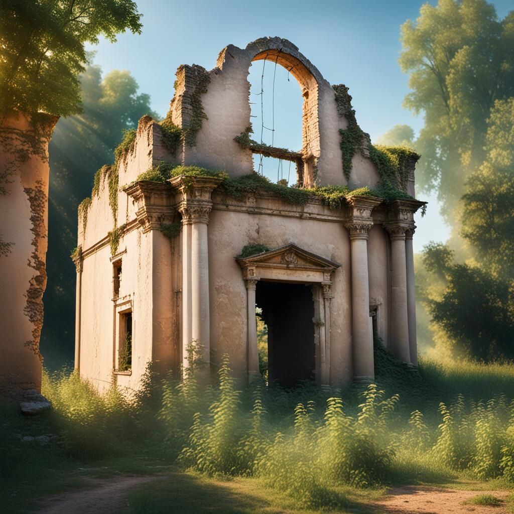 Ancient Ruin in Ukraine: Golden Hour Photography