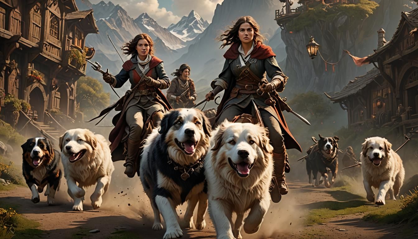 Hobbit Rogue on Pyrenees, Detailed Digital Painting