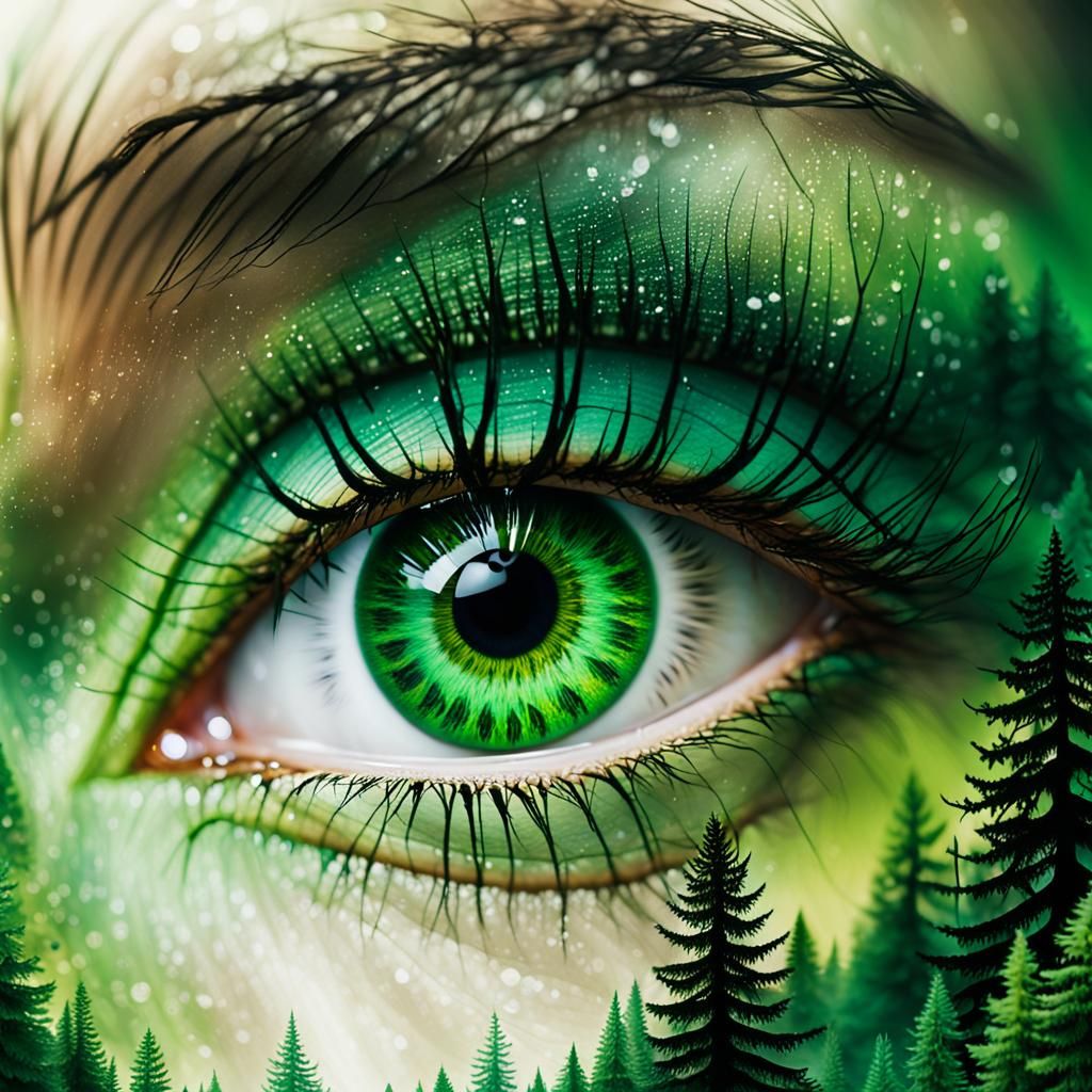 Mother Nature's Eye Reflecting a Burning Forest