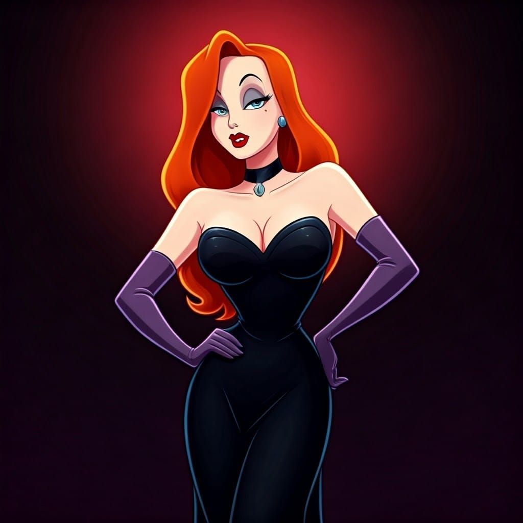 Jessica Rabbit as Elvira in Art Nouveau Style