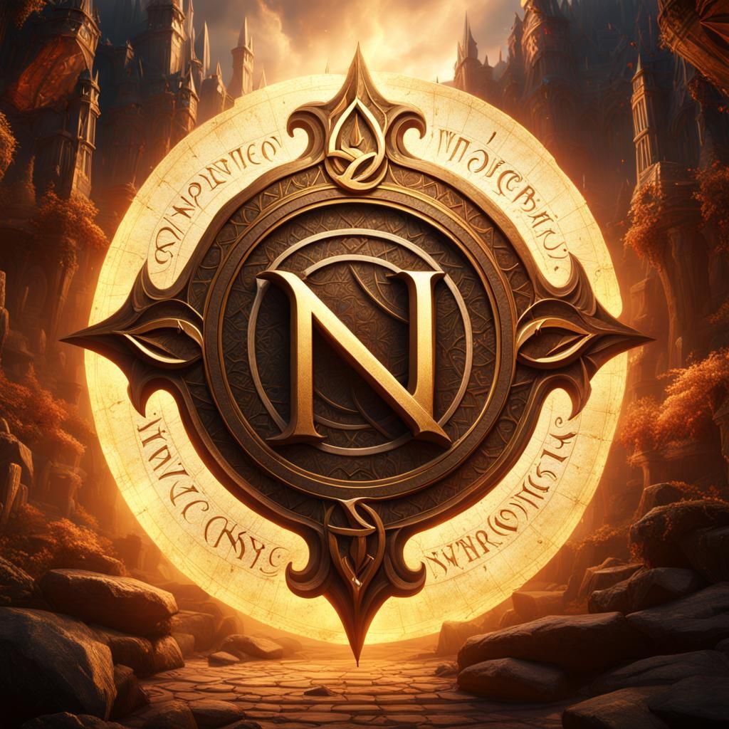 Mythological Alphabet on Parchment: Fantasy Concept Art