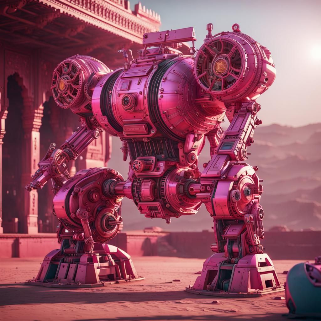 Futuristic Sci-Fi Scene with Intricate Mech Details