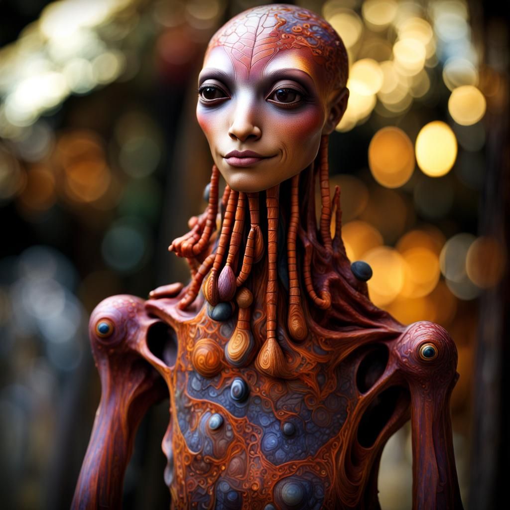 Photorealistic Aliens in Subdued, Magical Lighting