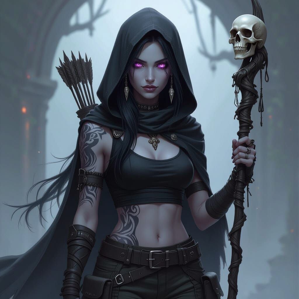 Dark Fantasy Druid Character Concept Art