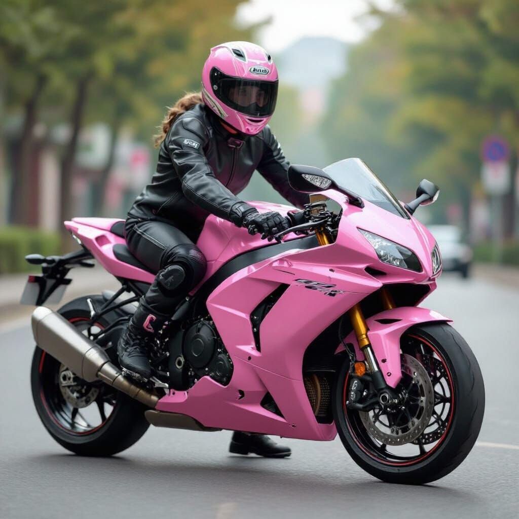 Pink Motorcycle Generated by AI