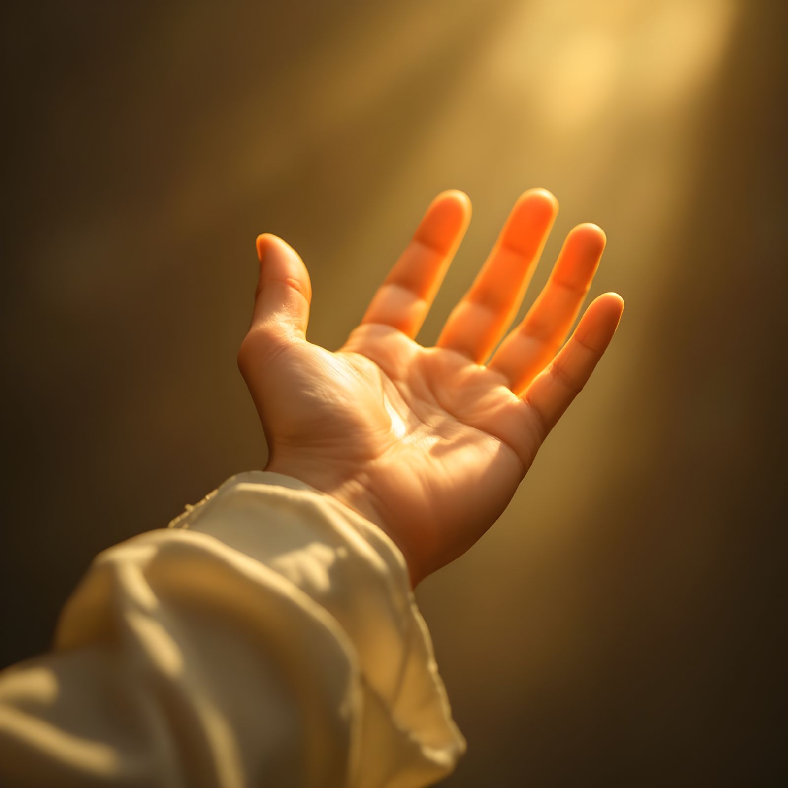 Hand Reaching Out in Trust, Pre-Raphaelite Style