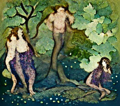 Abstract Adam and Eve Creation Story