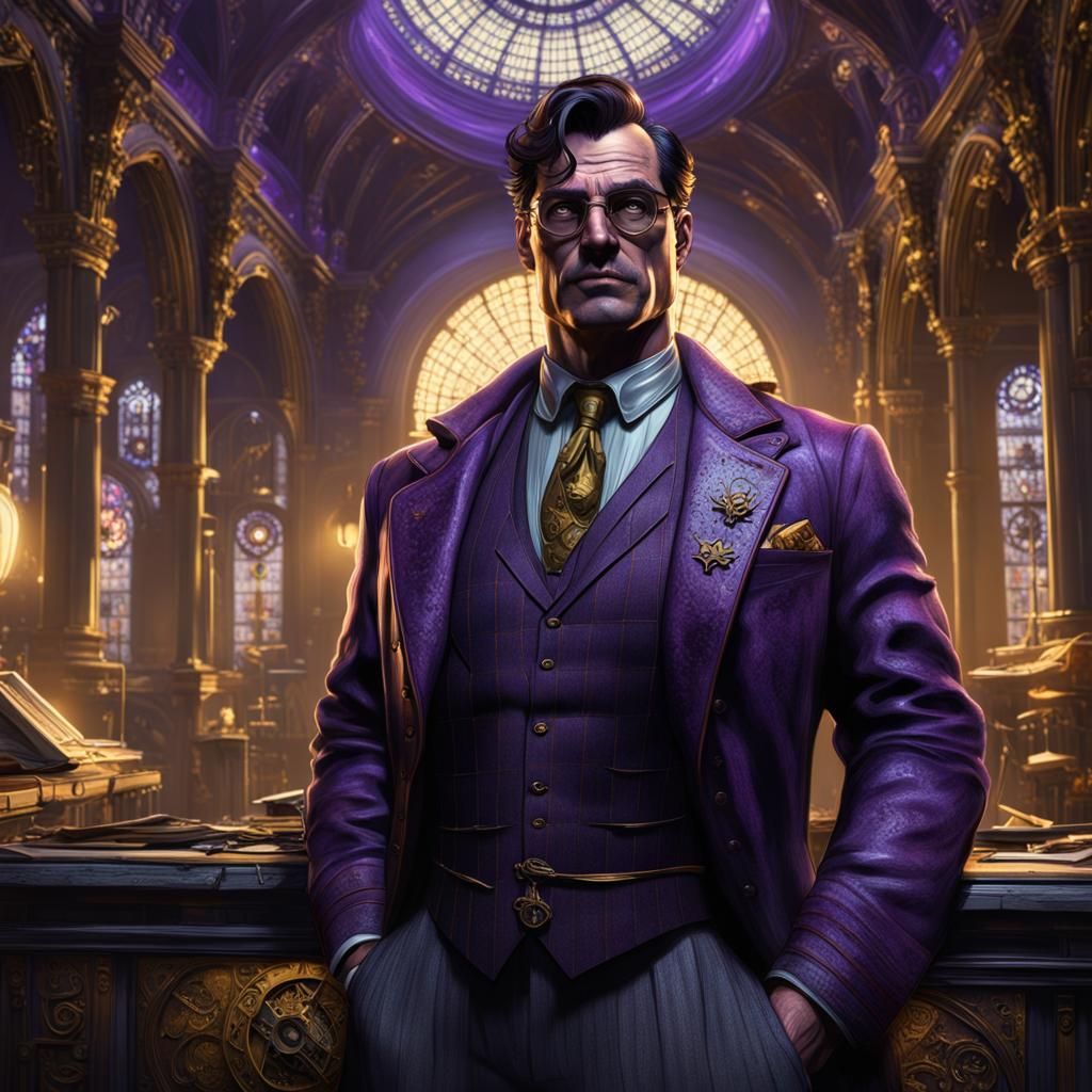 Steampunk Clark Kent in Dark Fantasy Style