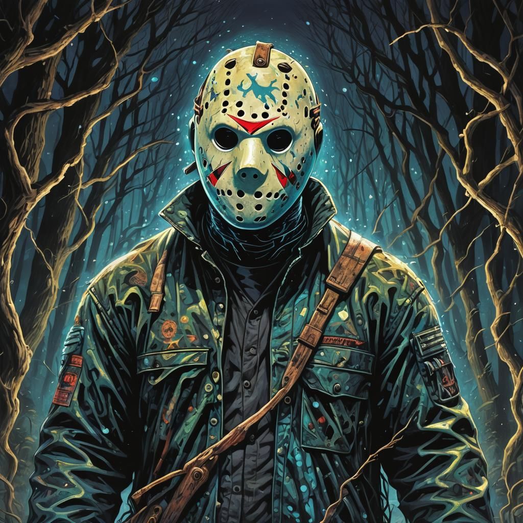Bioluminescent Psychedelic Jason Voorhees