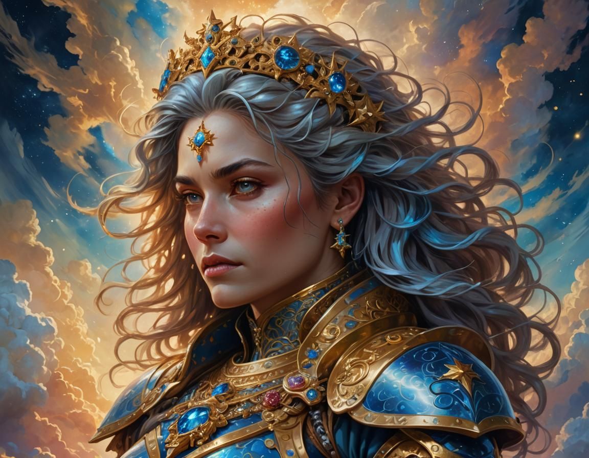 Pleiades Goddess Portrait in Digital Art Style