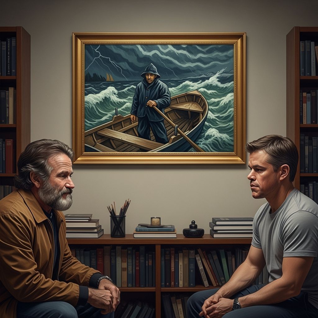 Robin Williams and Matt Damon in Therapy, Van Gogh Painting