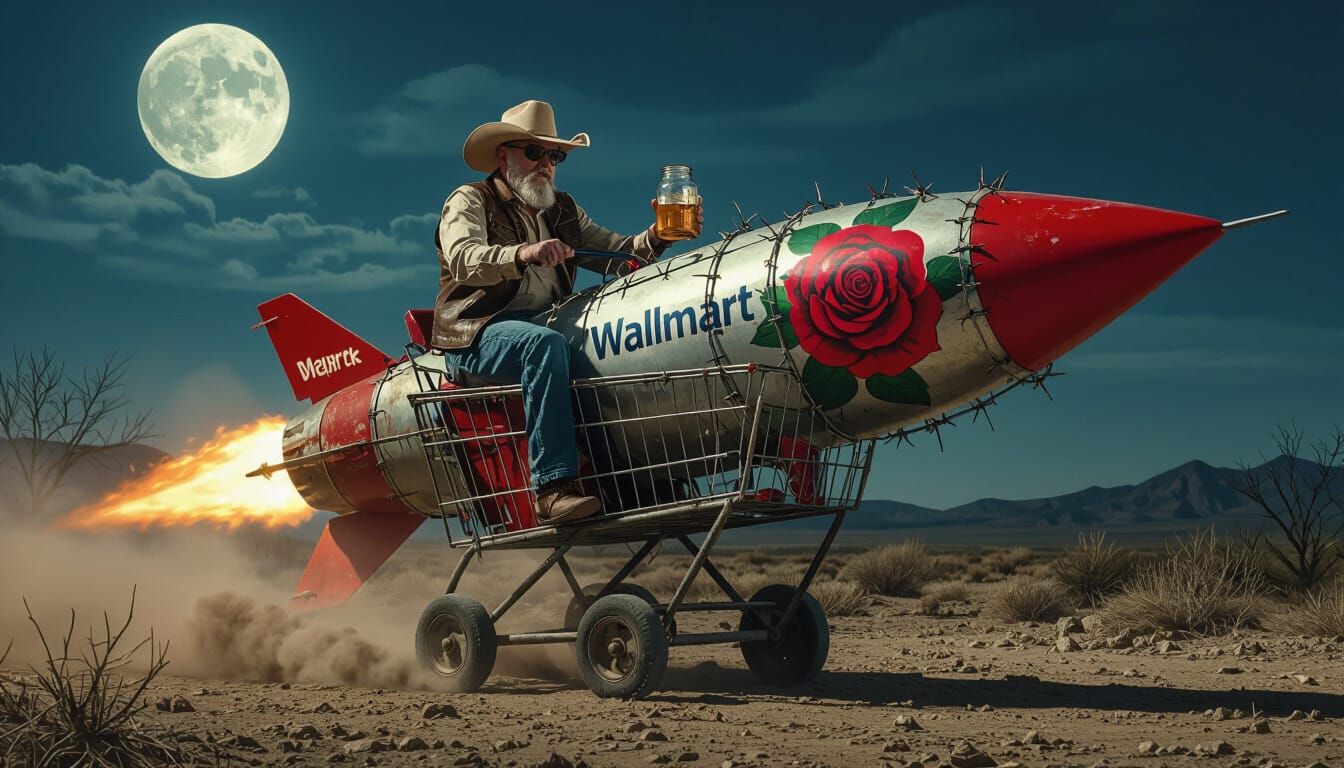 Billy Bob Thornton on Barbed Wire Rocket Cart