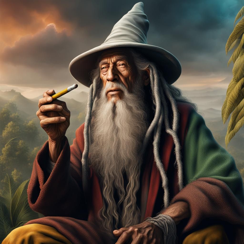Gandalf and Bob Marley: Fantasy Concept Art