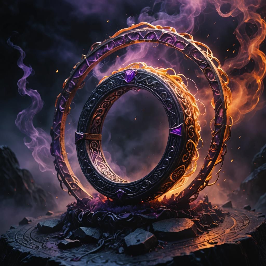 Cursed Ring with Purple Mist in Dark Fantasy Art