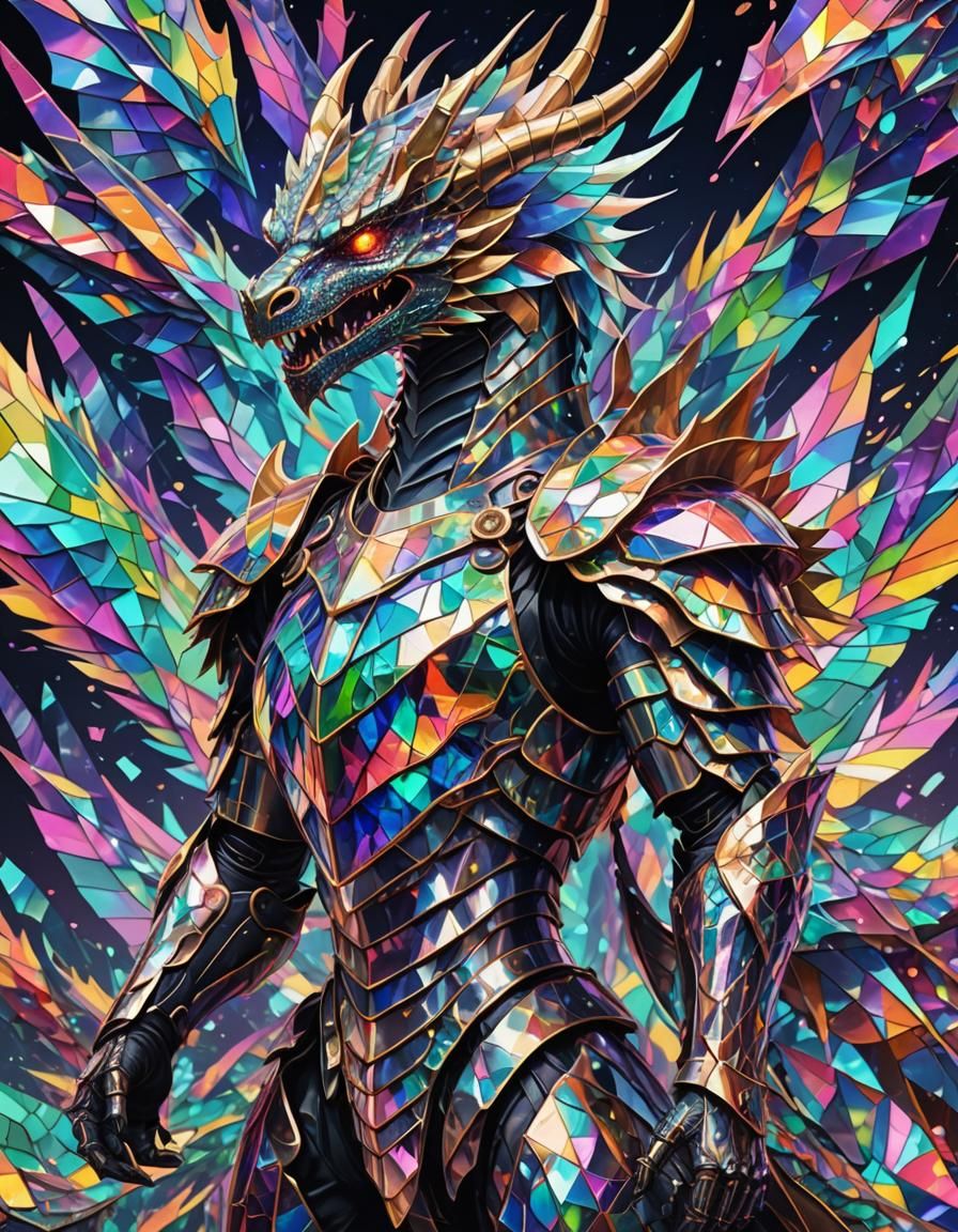 Dragon Knight in Post-Apocalyptic Anime Art