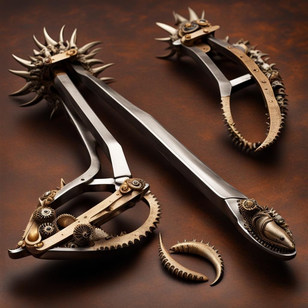 Steampunk Shark Tooth Kitchen Tongs