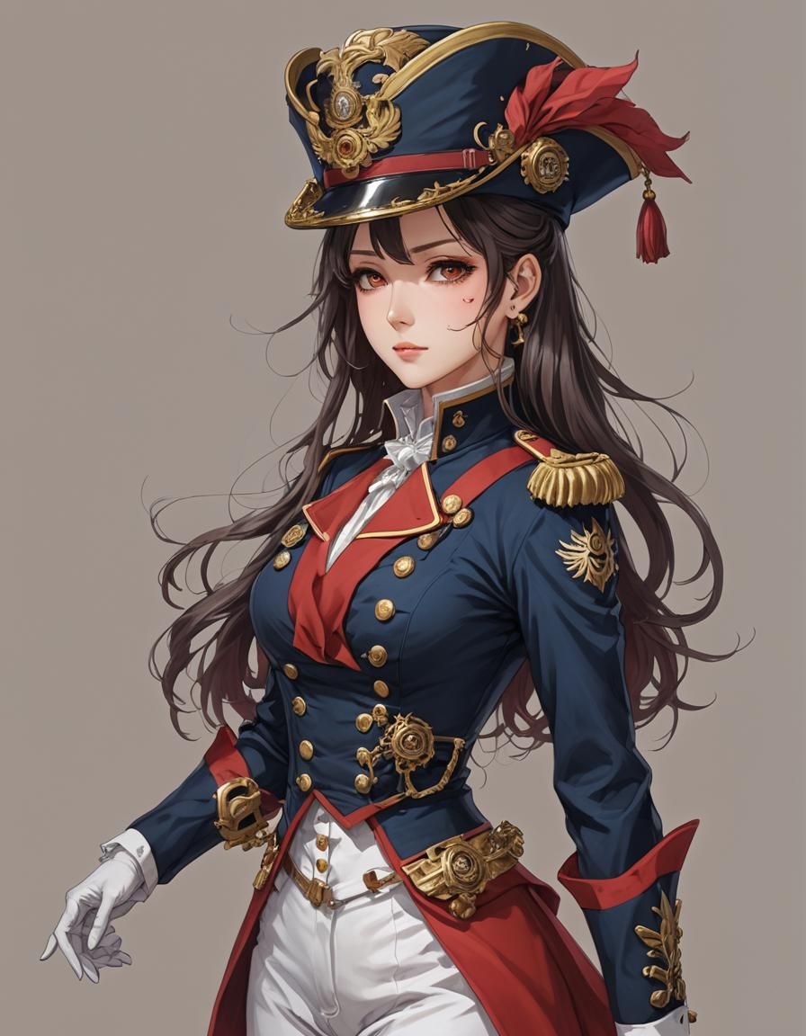 Neo-Victorian Anime Style Navy Admiral