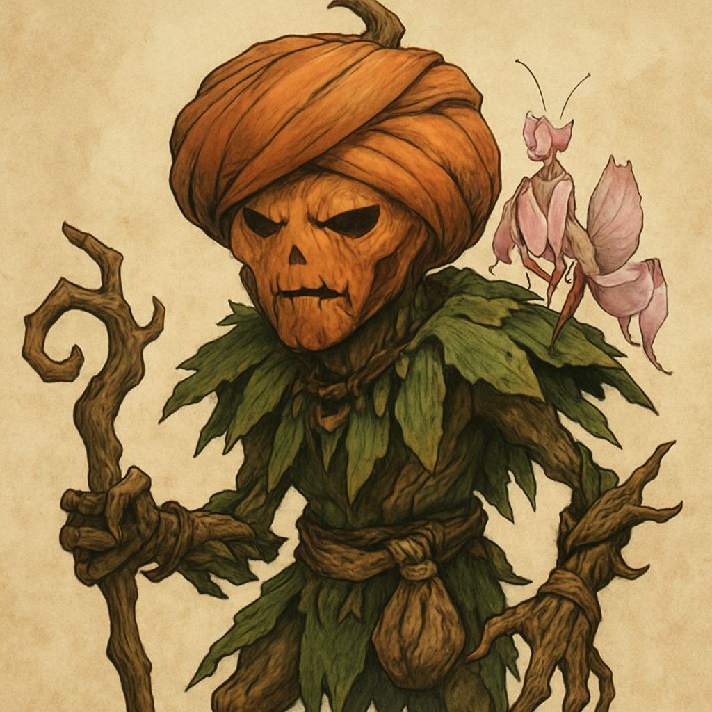 Gourd Leshy Animist with Orchid Mantis