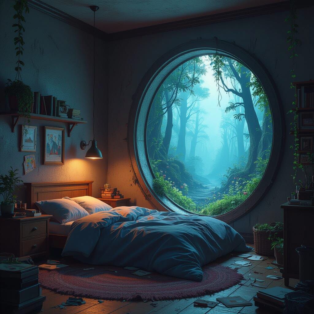 Mystical Forest Portal in Matte Painting Style