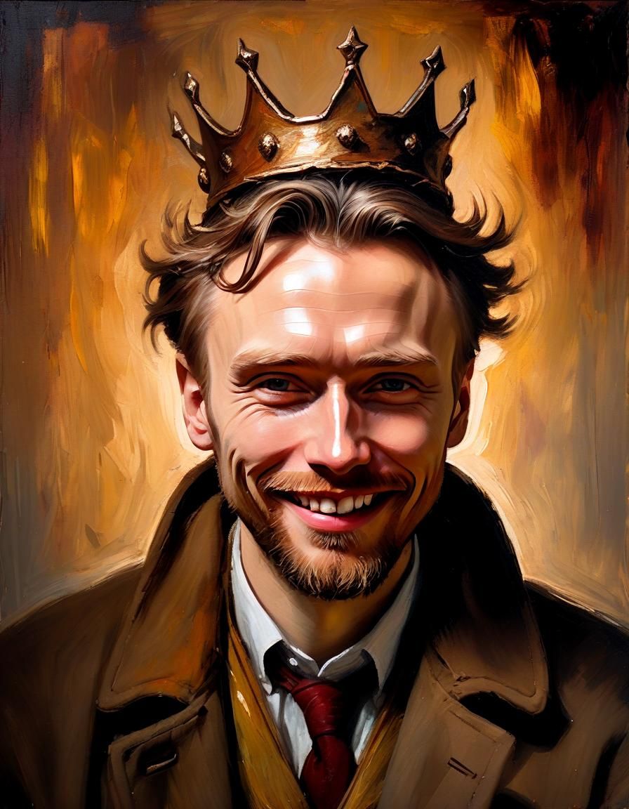 Man with Twisted Crown in Baroque Style