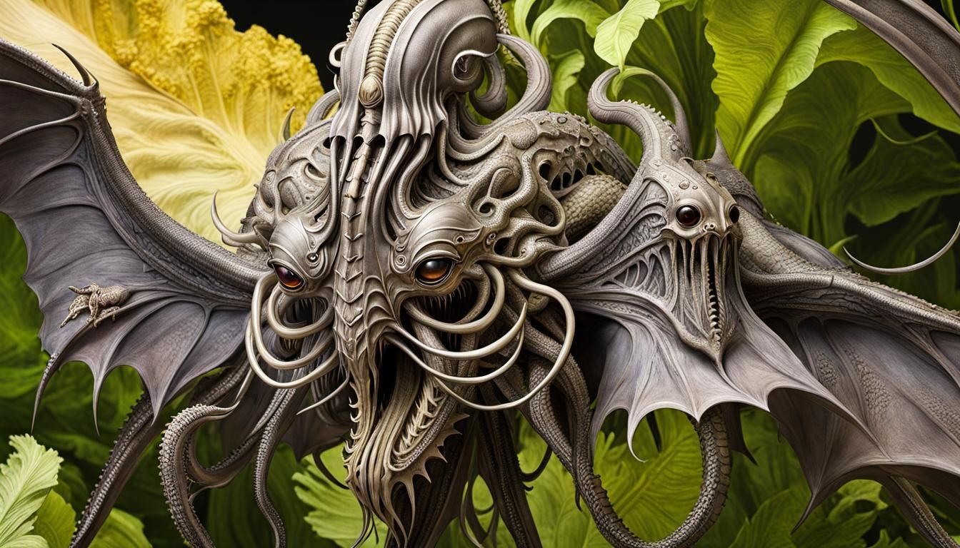 Hyperrealistic Cthulhu Cryptid in Surreal Landscape