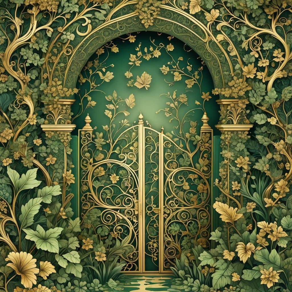 Green and Gold Garden Gate