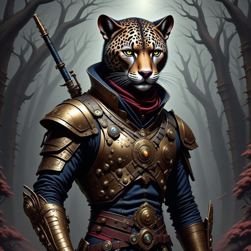 Steampunk Leopard Warrior