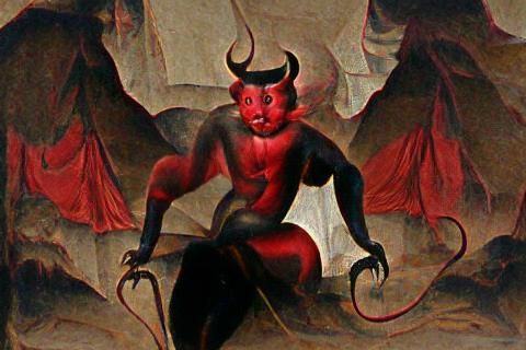 Stylized AI Image of a Devil
