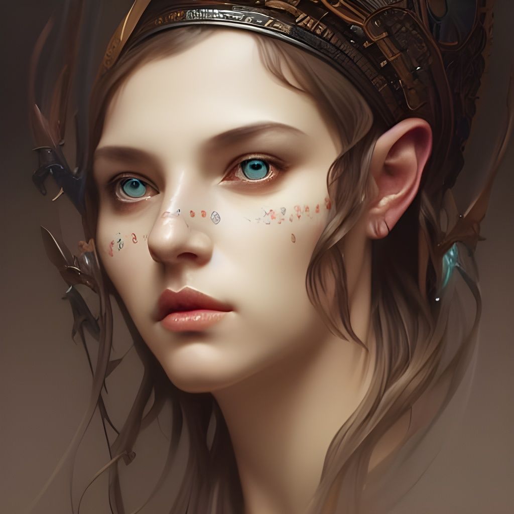Stunning Pagan Goddess Portrait in Hyperdetailed Style