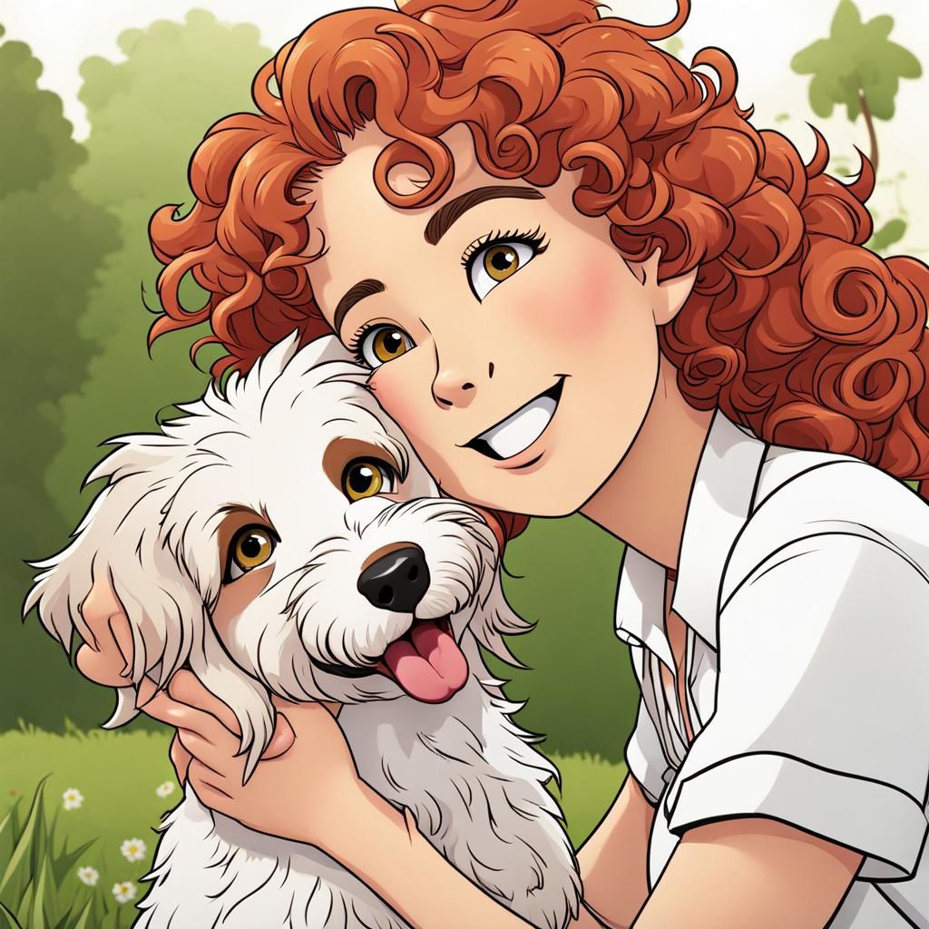 Shira's Joyful Embrace with Her Shih Tzu Dog