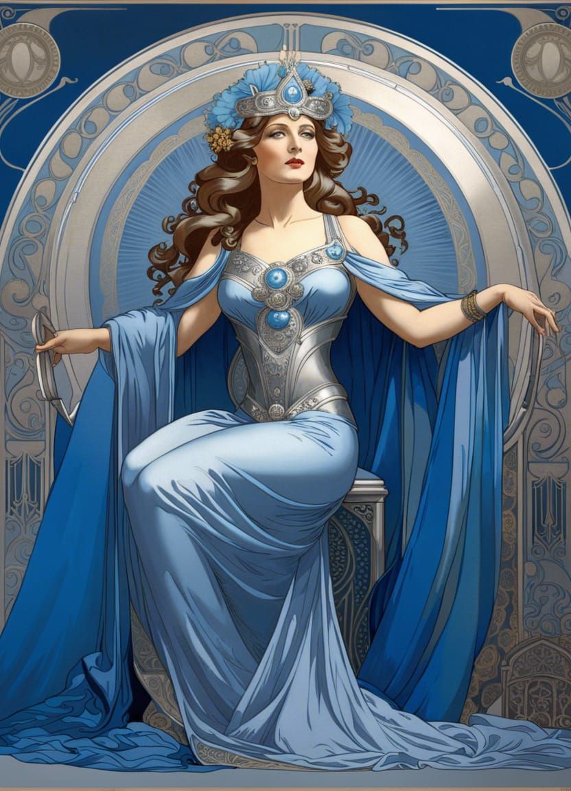 Inanna Queen of Heaven in Art Nouveau Style