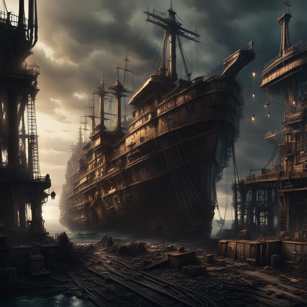 Epic Malevolent Teeth Shipyard Digital Painting