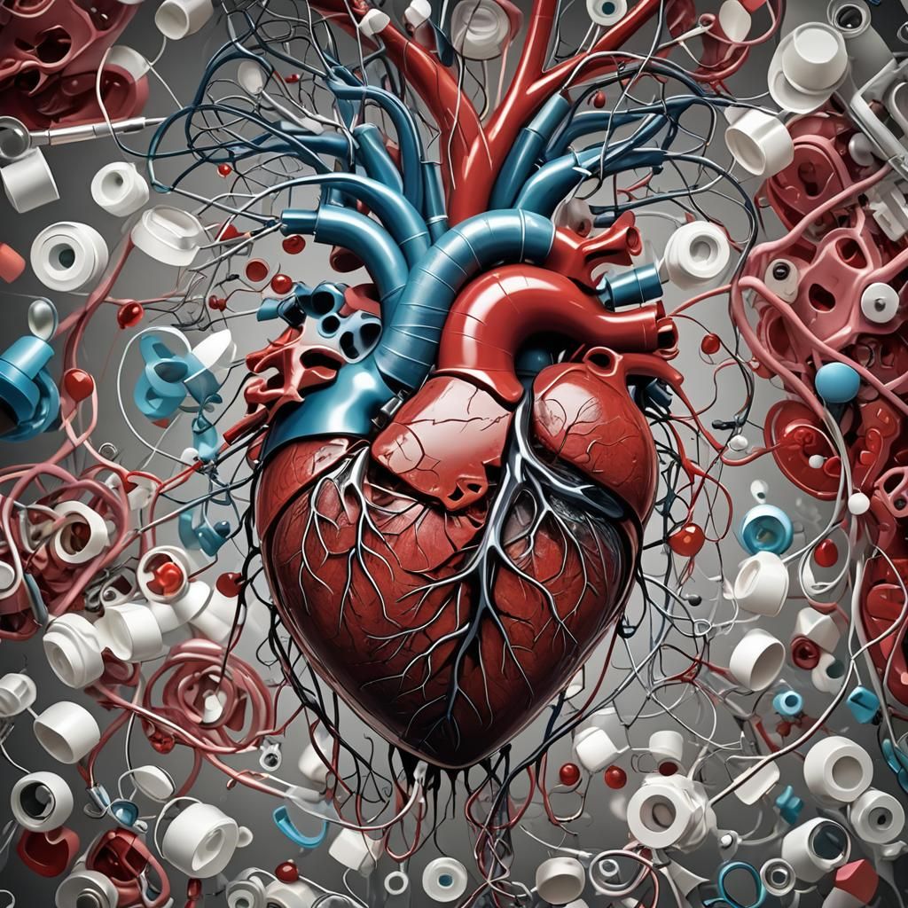 Futuristic Heart Transplant Surgery Illustration