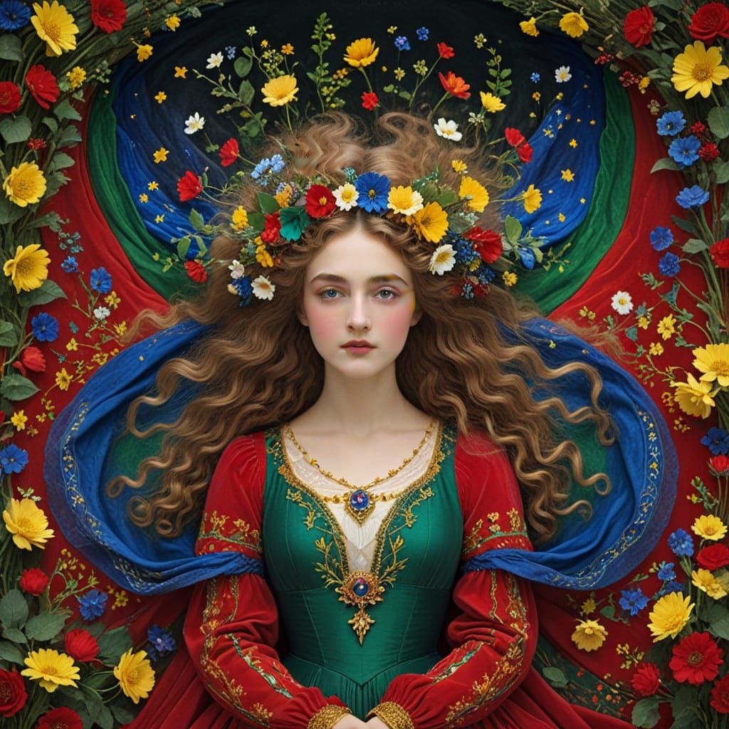 Legendary Actress in Dreamy, Magical Landscape