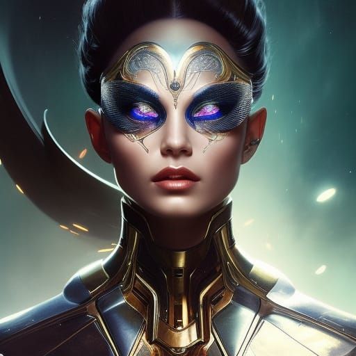 Intimidating Alien Portrait with Glowing Eyes