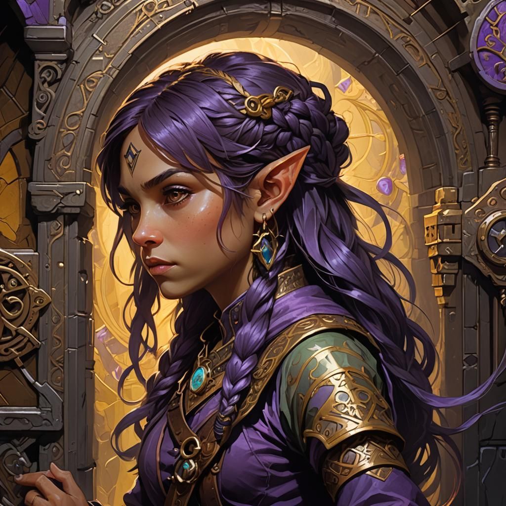 Halfling Thief in Mystical Dungeon, Fantasy Concept Art