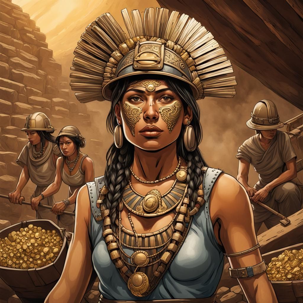 Female Aztec Miner in the Industrial Age