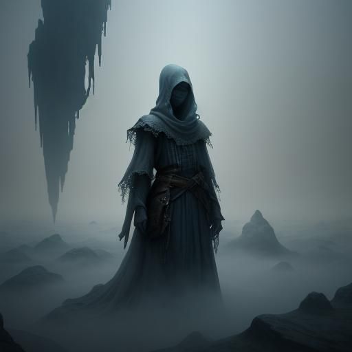 Ethereal Ghostly Figure in Dreamlike Matte Painting