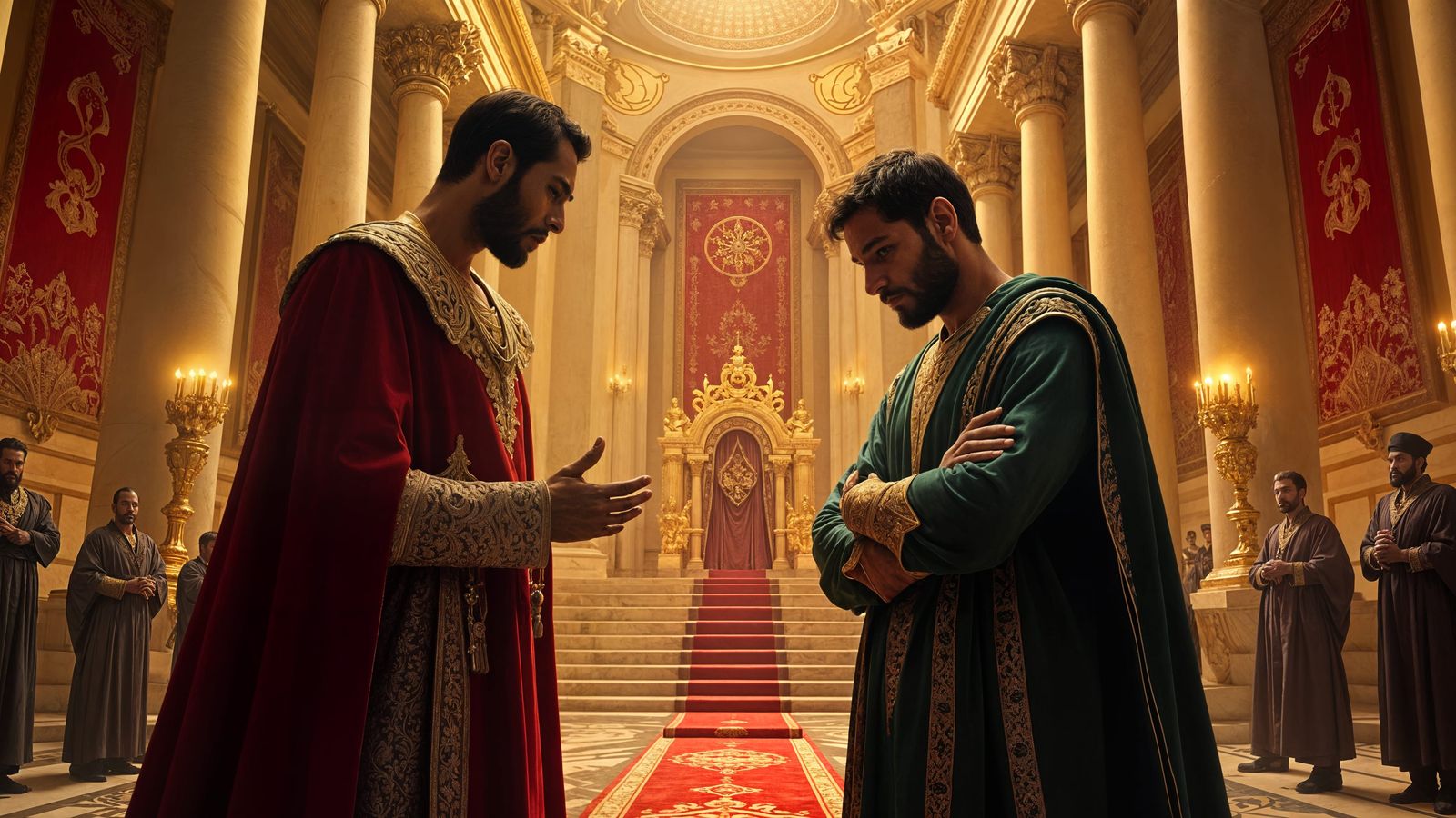 Regal Throne Room in Golden Opulence