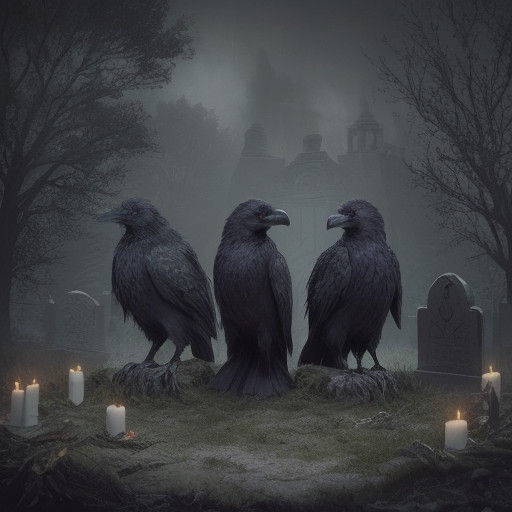 Gothic Ravens in Mysterious Twilight