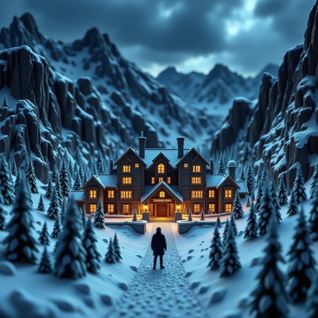 Overlook Hotel Diorama: A Shining Cinematic Scene