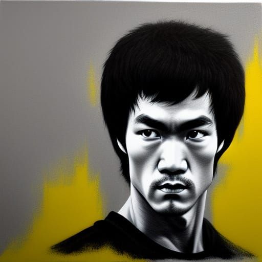 Bruce Lee in Charcoal and Red