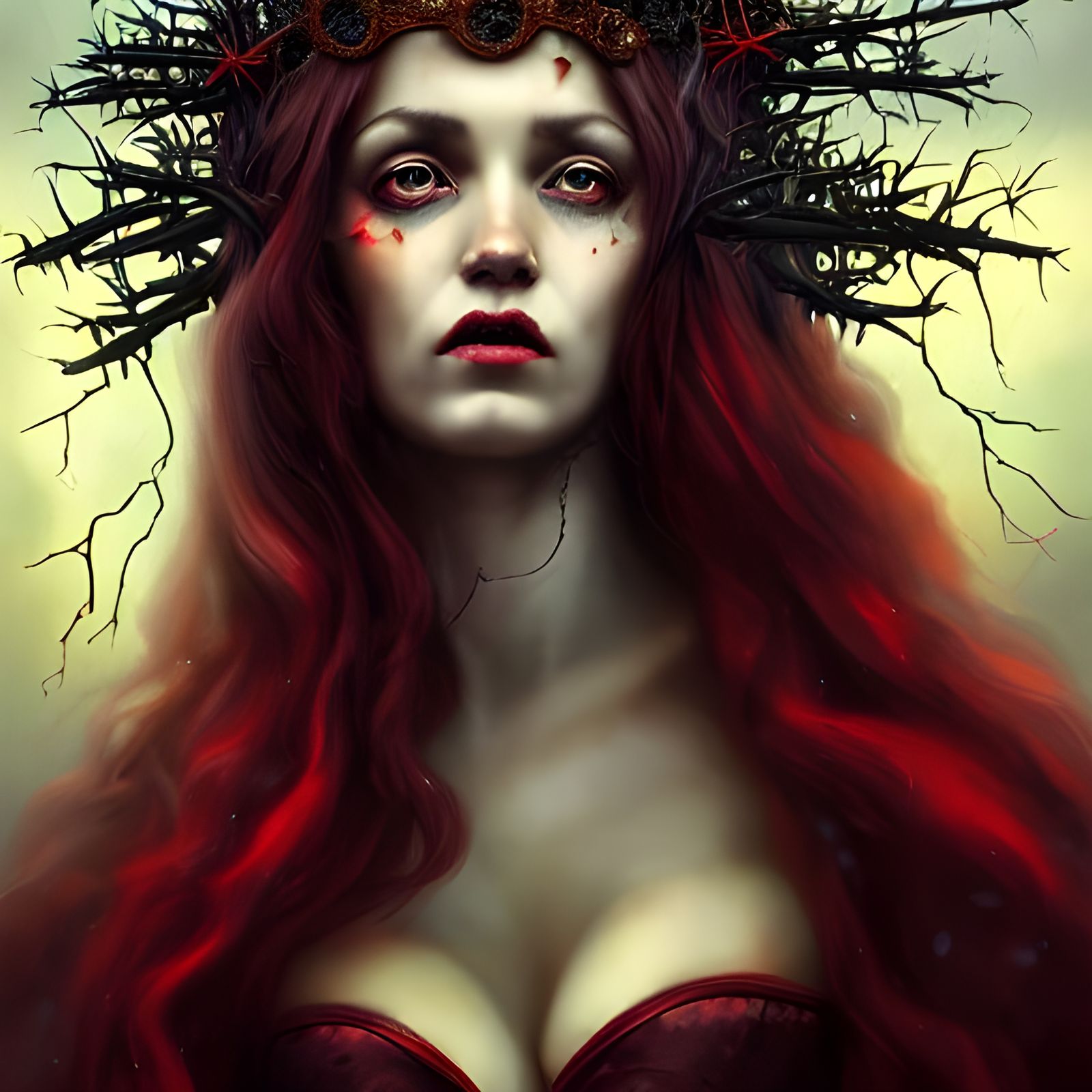 Biblical Queen of Horror in Red Lightning