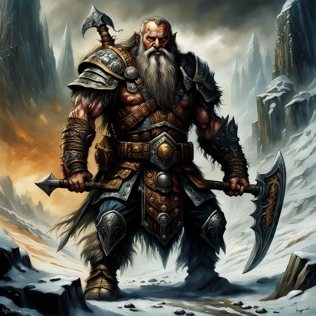 Thorgrim-The-Grudge: Warhammer Lord in Oil and Ink